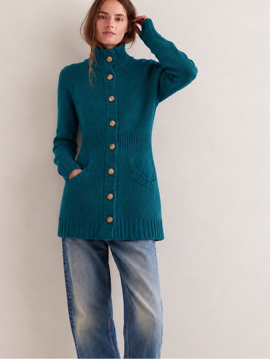Merona Sweaters - Merona Teal Chunky Knit Funnel Neck Tunic Cardigan Sweater Size M